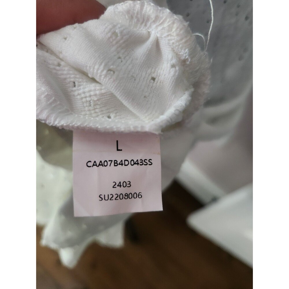 NWT CUPSHE White Eyelet Swim Cover Up Dress Shoulder Tie Scoop Neck - Large - Picture 6 of 7